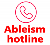 Ableism hotline logo with headset